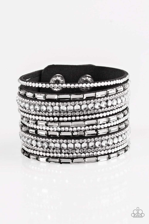 Snazzychicjewelryboutique Bracelet Wham Bam Glam - Hematite/White Wrap Bracelet Paparazzi