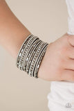 Snazzychicjewelryboutique Bracelet Wham Bam Glam - Hematite/White Wrap Bracelet Paparazzi