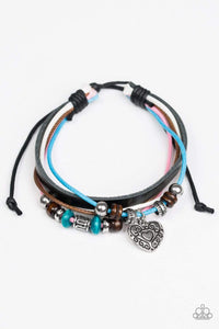 Snazzychicjewelryboutique Bracelet Wild Heart - Black Leather Urban Bracelet Paparazzi