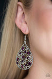 Snazzychicjewelryboutique Earrings Certainly Courtier - Purple Rhinestone Earrings Paparazzi