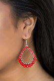 Snazzychicjewelryboutique Earrings Crystal Waters - Red Earrings Paparazzi