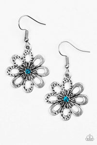 Snazzychicjewelryboutique Earrings Fashion Floret - Blue Rhinestone Earrings Paparazzi