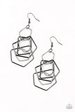 Snazzychicjewelryboutique Earrings Five-Sided Fabulous - Black Earrings Paparazzi