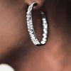 Snazzychicjewelryboutique Earrings GLITZY By Association - Gunmetal Hoop Blockbuster Earrings Paparazzi