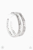 Snazzychicjewelryboutique Earrings GLITZY By Association - White Rhinestone Hoops