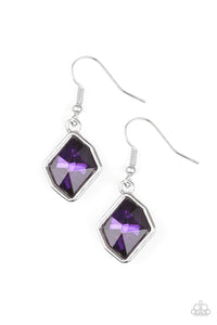 Snazzychicjewelryboutique Earrings Glow It Up - Purple Gem Earrings Paparazzi