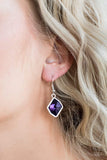 Snazzychicjewelryboutique Earrings Glow It Up - Purple Gem Earrings Paparazzi