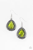 Snazzychicjewelryboutique Earrings Grandmaster Shimmer - Green Gem Earrings Paparazzi