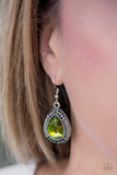 Snazzychicjewelryboutique Earrings Grandmaster Shimmer - Green Gem Earrings Paparazzi