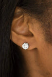 Snazzychicjewelryboutique Earrings Just In TIMELESS - White Rhinestone Post Blockbuster Earrings Paparazzi