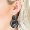 Snazzychicjewelryboutique Earrings Miami Mariner - Black Acrylic Earrings Paparazzi