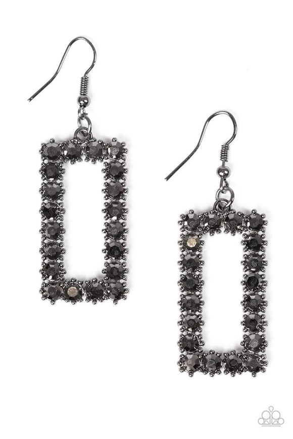 Snazzychicjewelryboutique Earrings Mirror, Mirror - Black Gunmetal Earrings Paparazzi