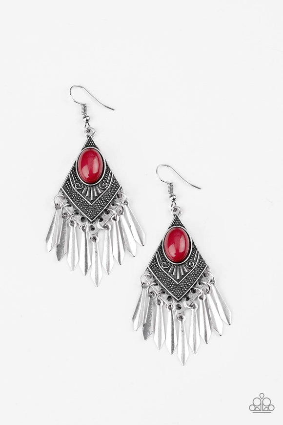 Snazzychicjewelryboutique Earrings Mostly Monte-ZUMBA - Red Earrings Paparazzi