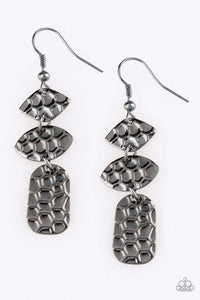 Snazzychicjewelryboutique Earrings Nine to HIVE - Black Gunmetal Earrings Paparazzi