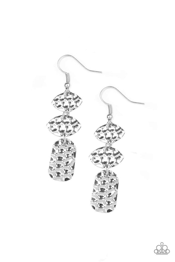 Snazzychicjewelryboutique Earrings Nine to HIVE - Silver Earrings Paparazzi