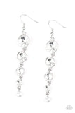 Snazzychicjewelryboutique Earrings Raining Rhinestones - White Rhinestone Earrings Paparazzi