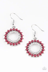 Snazzychicjewelryboutique Earrings Wreathed in Radiance - Red Pearl Earrings Paparazzi