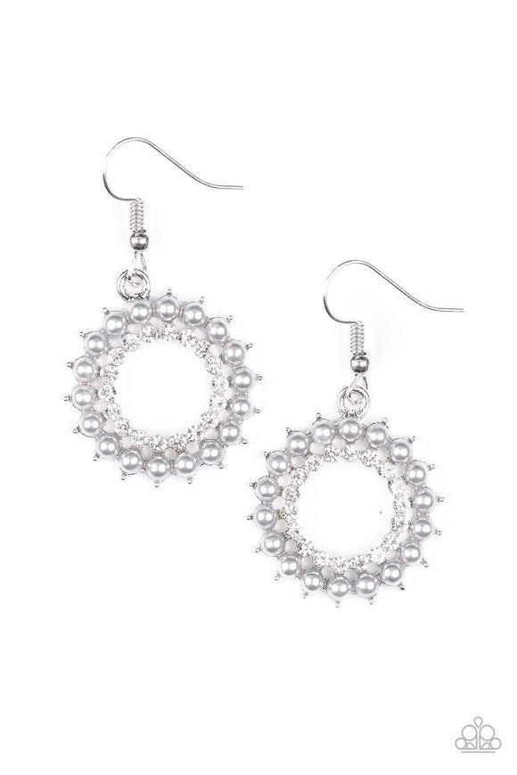 Snazzychicjewelryboutique Earrings Wreathed In Radiance - Silver Pearl Earrings Paparazzi