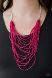 Snazzychicjewelryboutique Necklace Bora Bombora - Pink Seed Bead Necklace Paparazzi