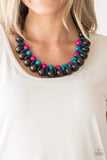 Snazzychicjewelryboutique Necklace Caribbean Cover Girl - Multi Wooden Necklace Paparazzi