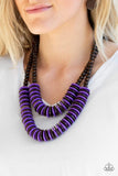 Snazzychicjewelryboutique Necklace Dominican Disco - Purple Wooden Necklace Paparazzi