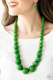 Snazzychicjewelryboutique Necklace Effortlessly Everglades - Green Wooden Necklace Paparazzi