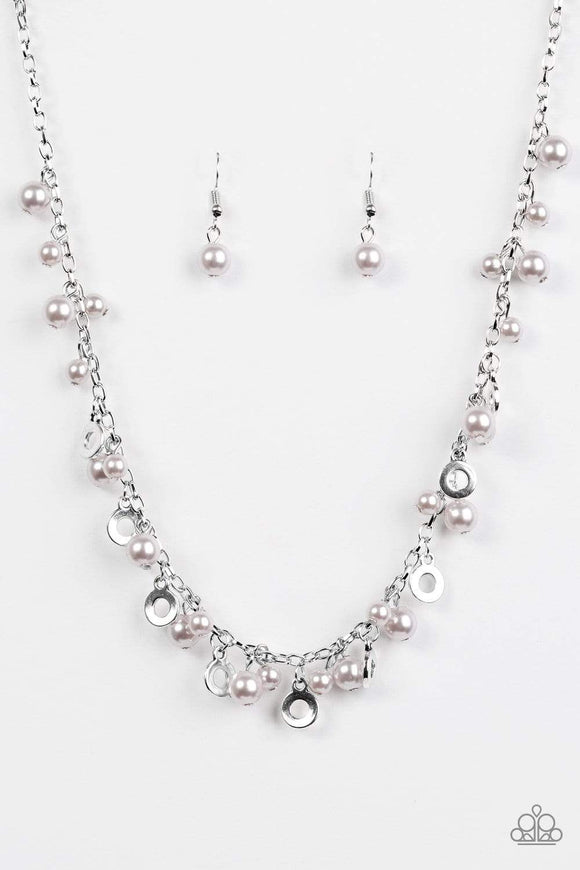 Snazzychicjewelryboutique Necklace Elegant Ensemble - Silver Pearl Necklace Paparazzi