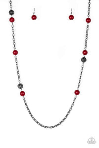 Snazzychicjewelryboutique Necklace Fashion Fad - Red and Gunmetal Necklace Paparazzi