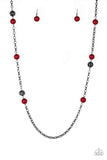 Snazzychicjewelryboutique Necklace Fashion Fad - Red and Gunmetal Necklace Paparazzi