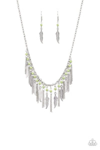 Snazzychicjewelryboutique Necklace Feathered Ferocity - Green Necklace Paparazzi