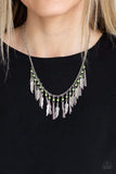 Snazzychicjewelryboutique Necklace Feathered Ferocity - Green Necklace Paparazzi