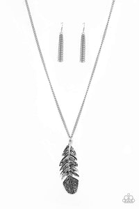 Snazzychicjewelryboutique Necklace Free Bird - Silver Feather Necklace Paparazzi