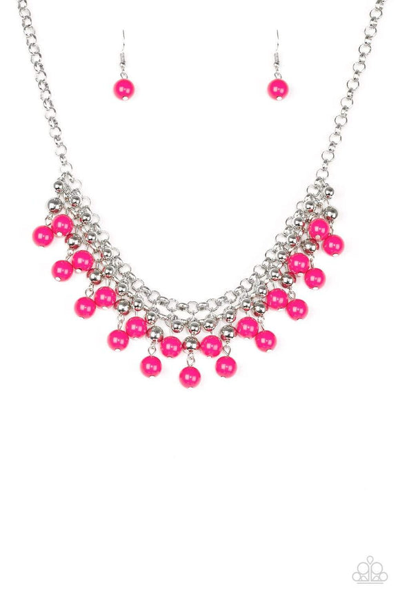 Snazzychicjewelryboutique Necklace Friday Night Fringe - Pink Necklace Paparazzi