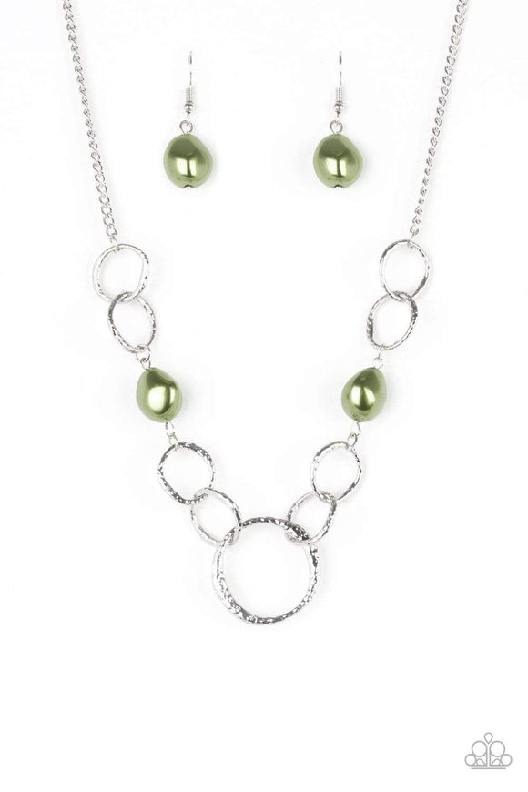 Keeps GLOWING and GLOWING - green - Paparazzi necklace – JewelryBlingThing