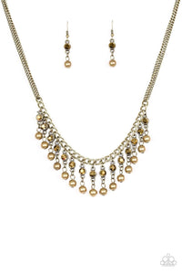 Snazzychicjewelryboutique Necklace Pageant Queen - Brass Rhinestone Necklace Paparazzi