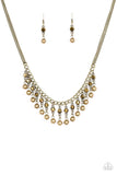 Snazzychicjewelryboutique Necklace Pageant Queen - Brass Rhinestone Necklace Paparazzi