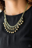 Snazzychicjewelryboutique Necklace Pageant Queen - Brass Rhinestone Necklace Paparazzi