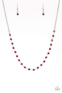 Snazzychicjewelryboutique Necklace Party Like A Princess - Red Rhinestone Necklace Paparazzi