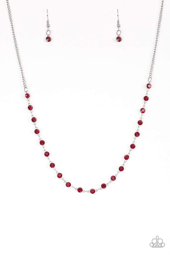 Snazzychicjewelryboutique Necklace Party Like A Princess - Red Rhinestone Necklace Paparazzi