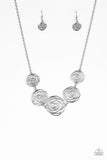 Snazzychicjewelryboutique Necklace Rosy Rosette - Silver Necklace Paparazzi