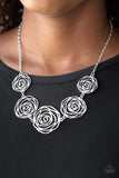 Snazzychicjewelryboutique Necklace Rosy Rosette - Silver Necklace Paparazzi