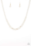 Snazzychicjewelryboutique Necklace Royal Romance - Gold Accent on White Pearl Necklace Paparazzi
