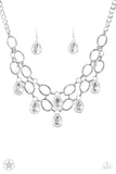 Snazzychicjewelryboutique Necklace Show-Stopping Shimmer - White Blockbuster Necklace Paparazzi