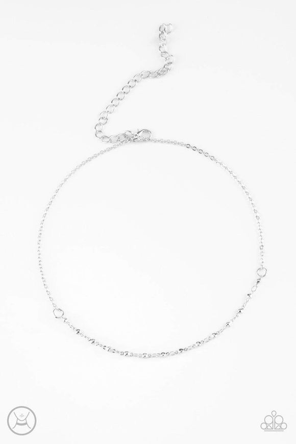 Snazzychicjewelryboutique Necklace Take a Risk - Silver Choker Necklace Paparazzi