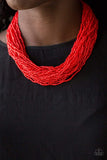 Snazzychicjewelryboutique Necklace The Show Must CONGO On! - Red Seed Bead Necklace Paparazzi