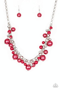 Snazzychicjewelryboutique Necklace The Upstater - Red Pearl Necklace Paparazzi