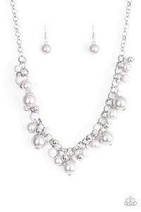 Snazzychicjewelryboutique Necklace The Upstater - Silver Pearl Necklace Paparazzi