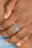 Snazzychicjewelryboutique Ring Fanciful Flower Gardens - Silver Stretchy Ring Paparazzi