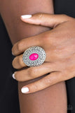 Snazzychicjewelryboutique Ring Hello, Sunshine - Pink Stretchy Ring Paparazzi